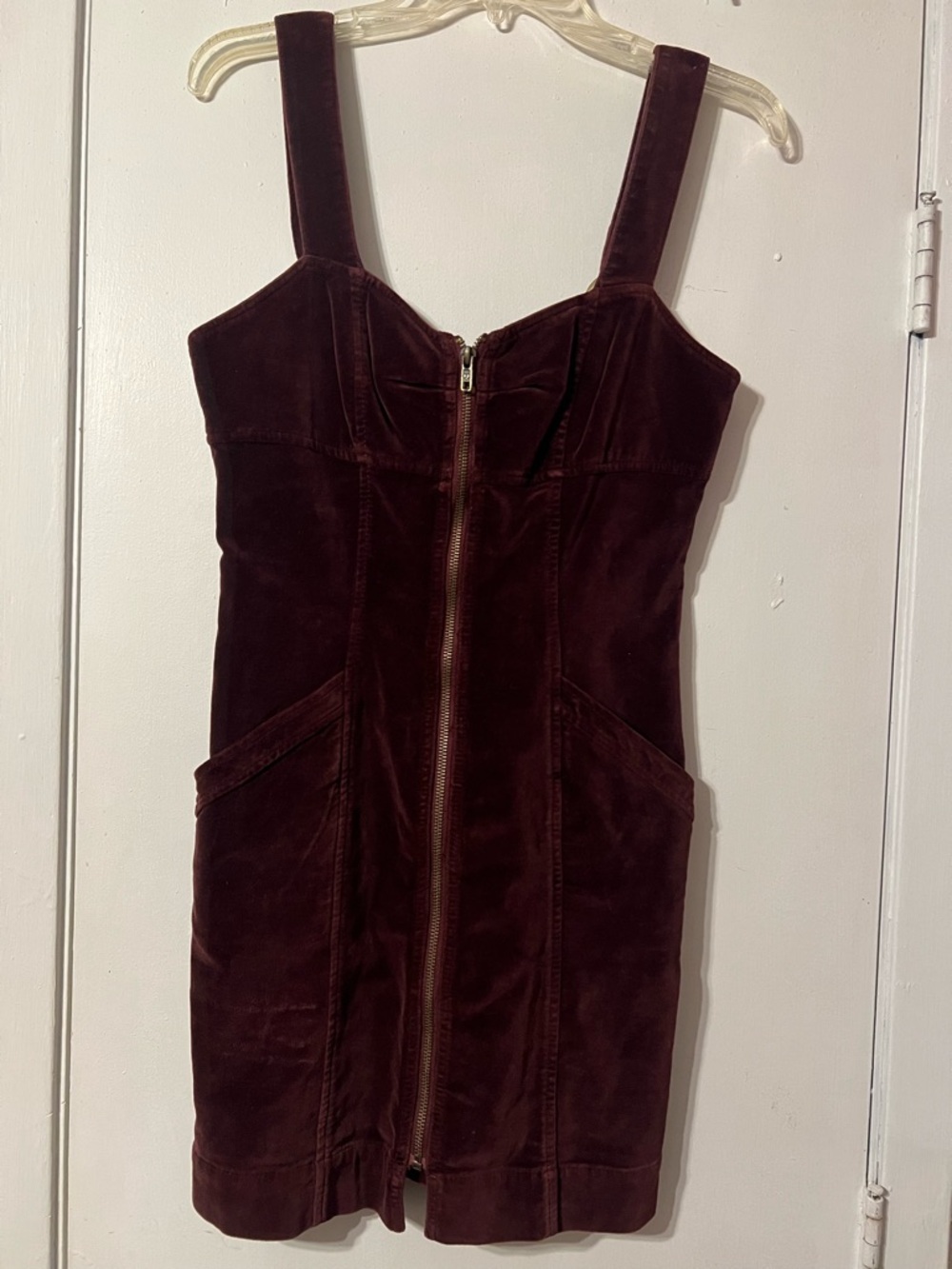 Women’s Juicy Couture Velvet Wine Zip-Front Dress